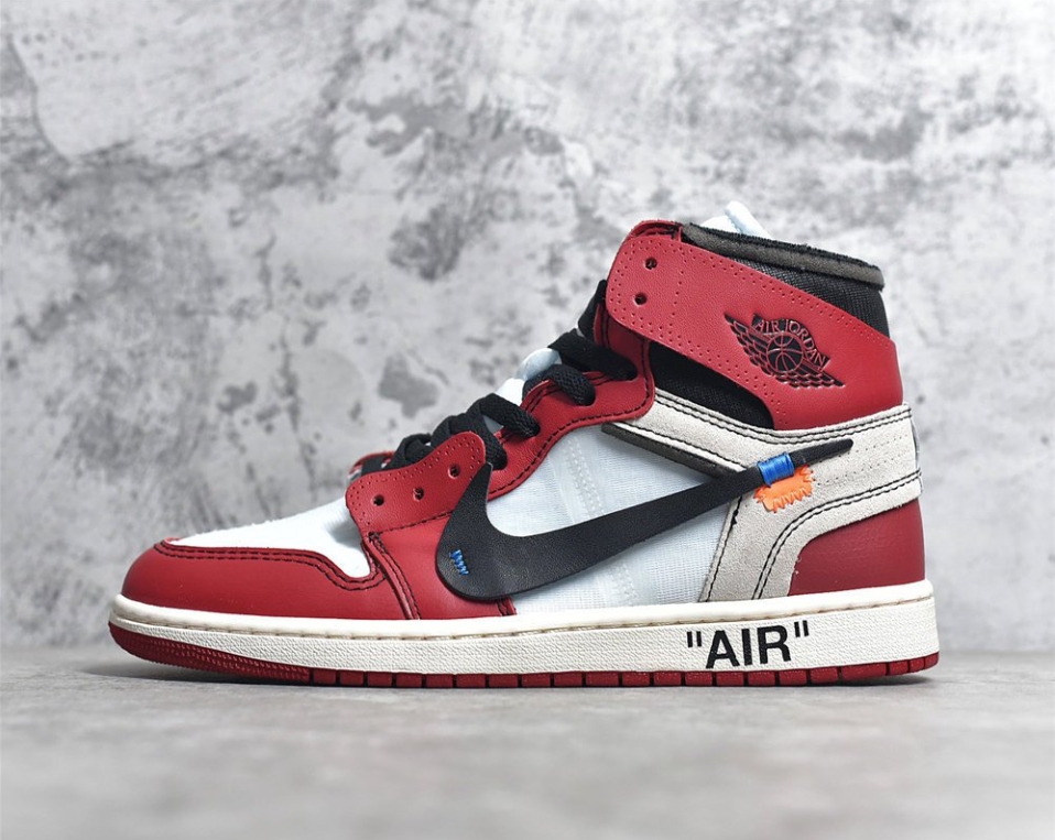 Men's Air Jordan 1 Retro High Off-White Chicago Red Sneakers