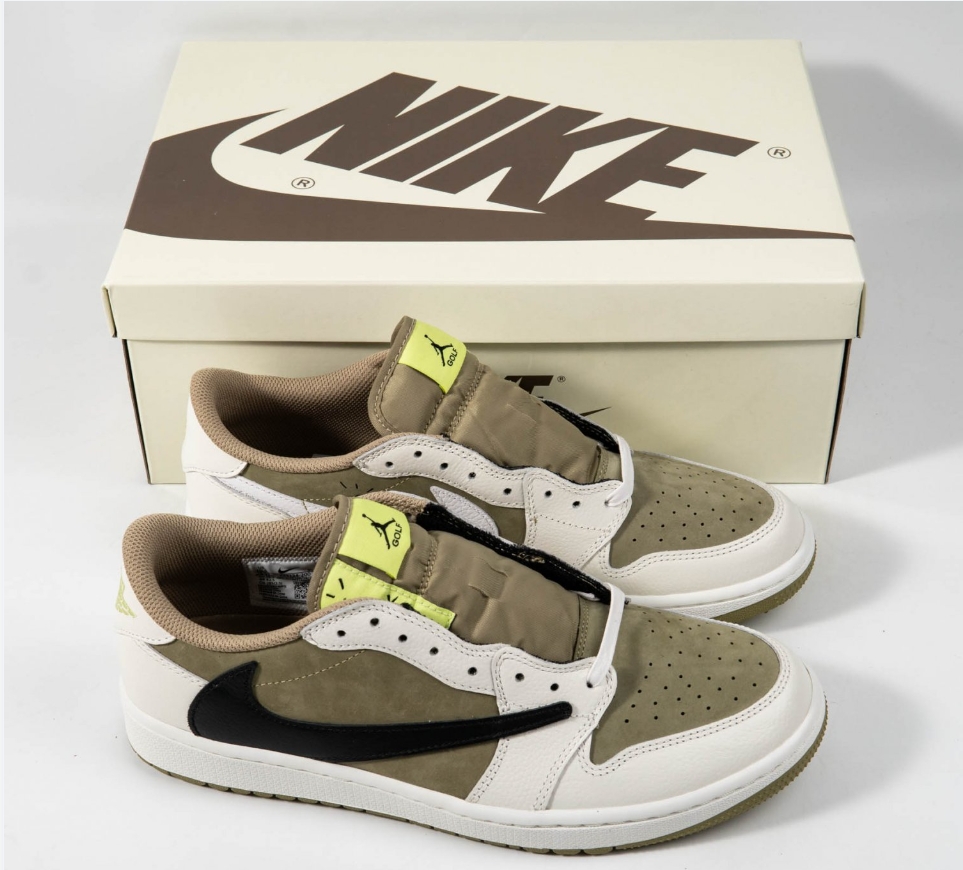 Jordan 1 Retro Low Golf Travis Scott Neutral Olive-2